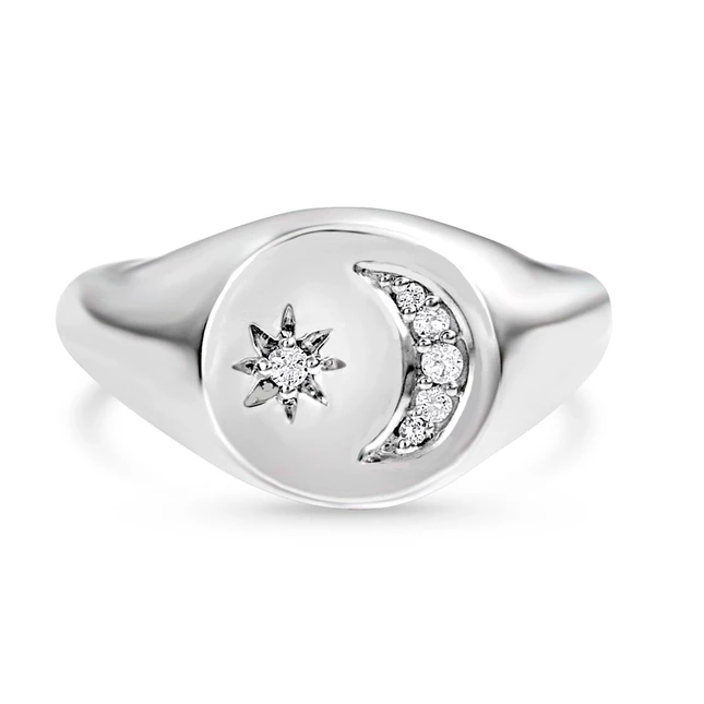 Silver Signet Ring - Planetoid-MM-Juri Elle