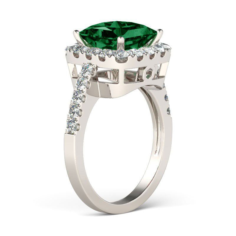 Halo Princess Cut Sterling Silver Ring-JE-Juri Elle