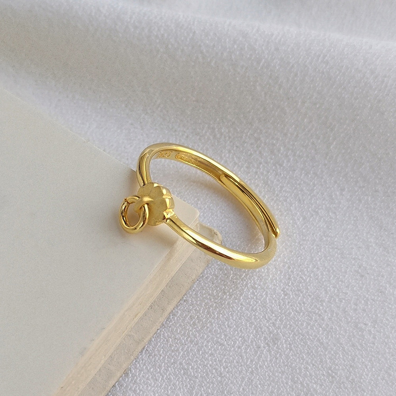 Simple Petals Sterling Silver Plated Gold Ring