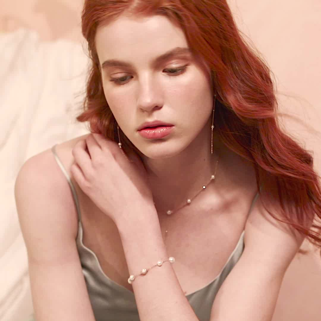 Moonlight Angel Swarovski Pearls Plated 14K Gold Necklace
