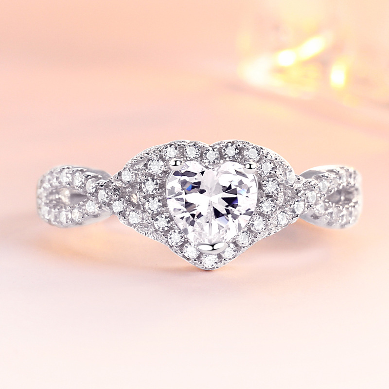 Promise Heart Cut Sterling Silver Ring For Women-TL-Juri Elle