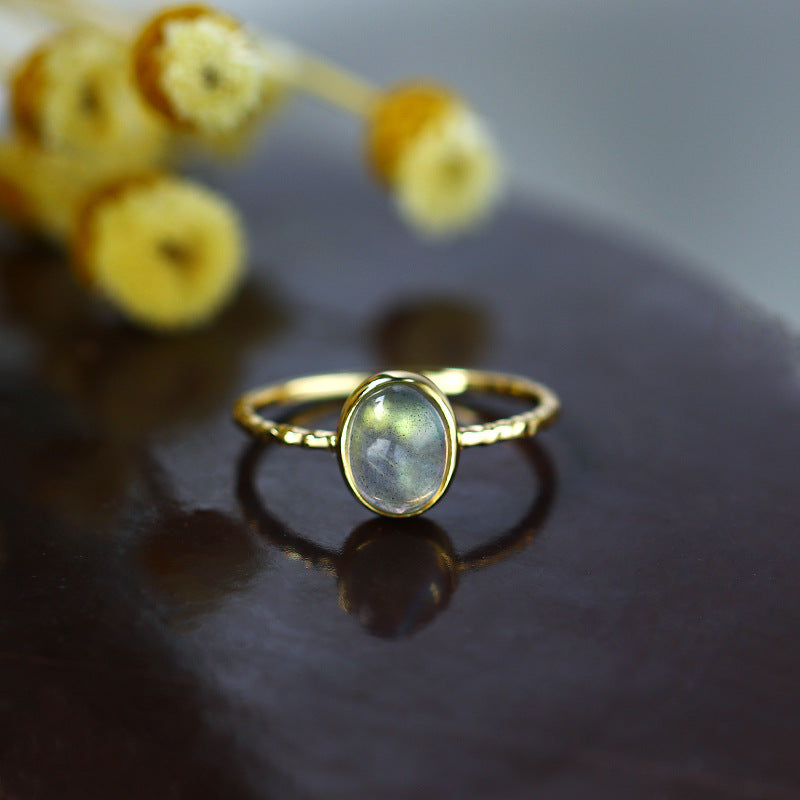 Natural Labradorite Stone Sterling Silver Ring-DL-Juri Elle
