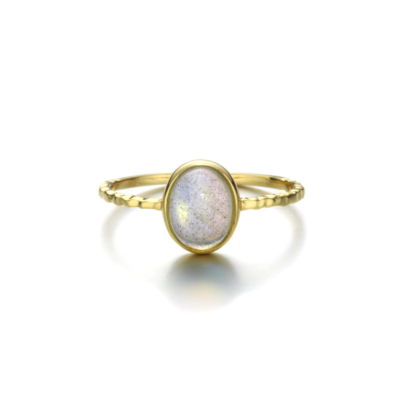 Natural Labradorite Stone Sterling Silver Ring-DL-Juri Elle