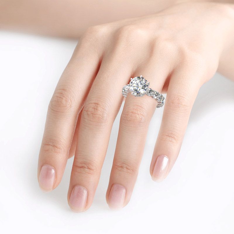 Round Cut Eternity Sterling Silver Ring-JE-Juri Elle