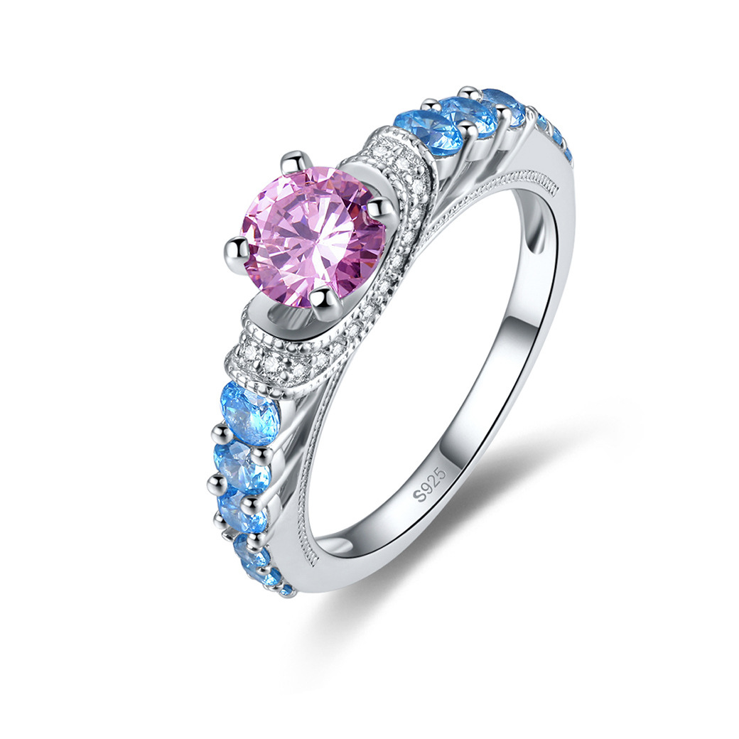Fairy Round Cut Sterling Silver Ring-ZX-Juri Elle