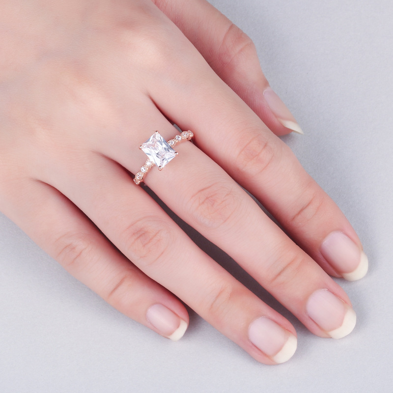 Fashion Princess Cut Sterling Silver Ring-TL-Juri Elle