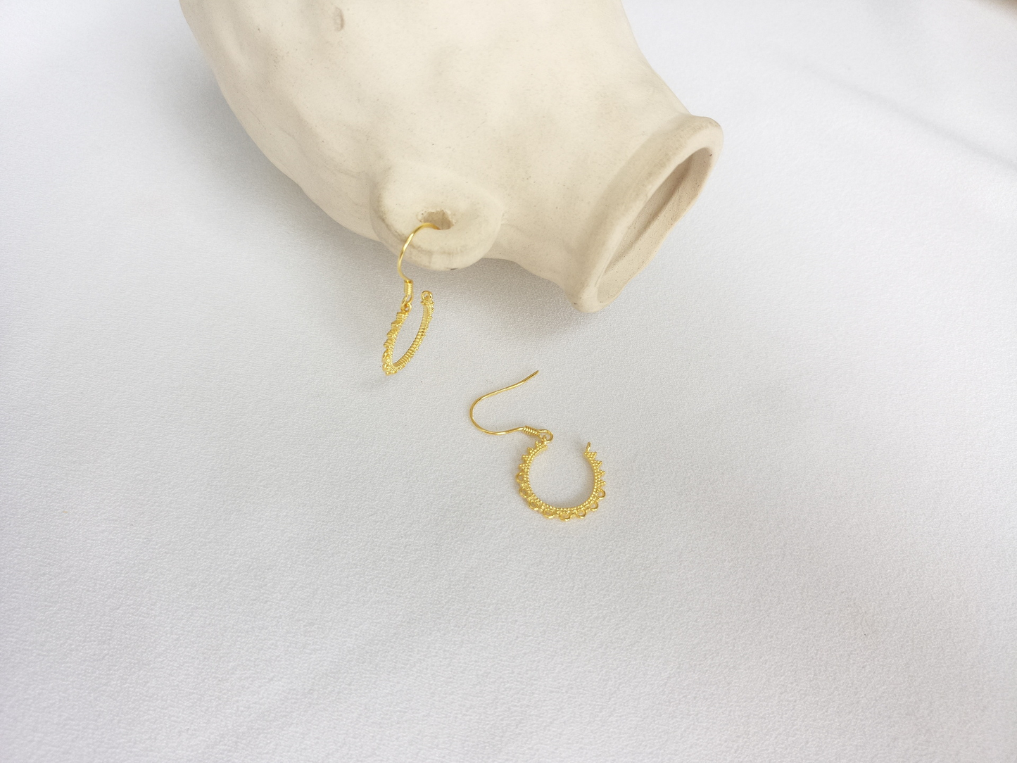 Petal Sterling Silver Plated Gold Earring