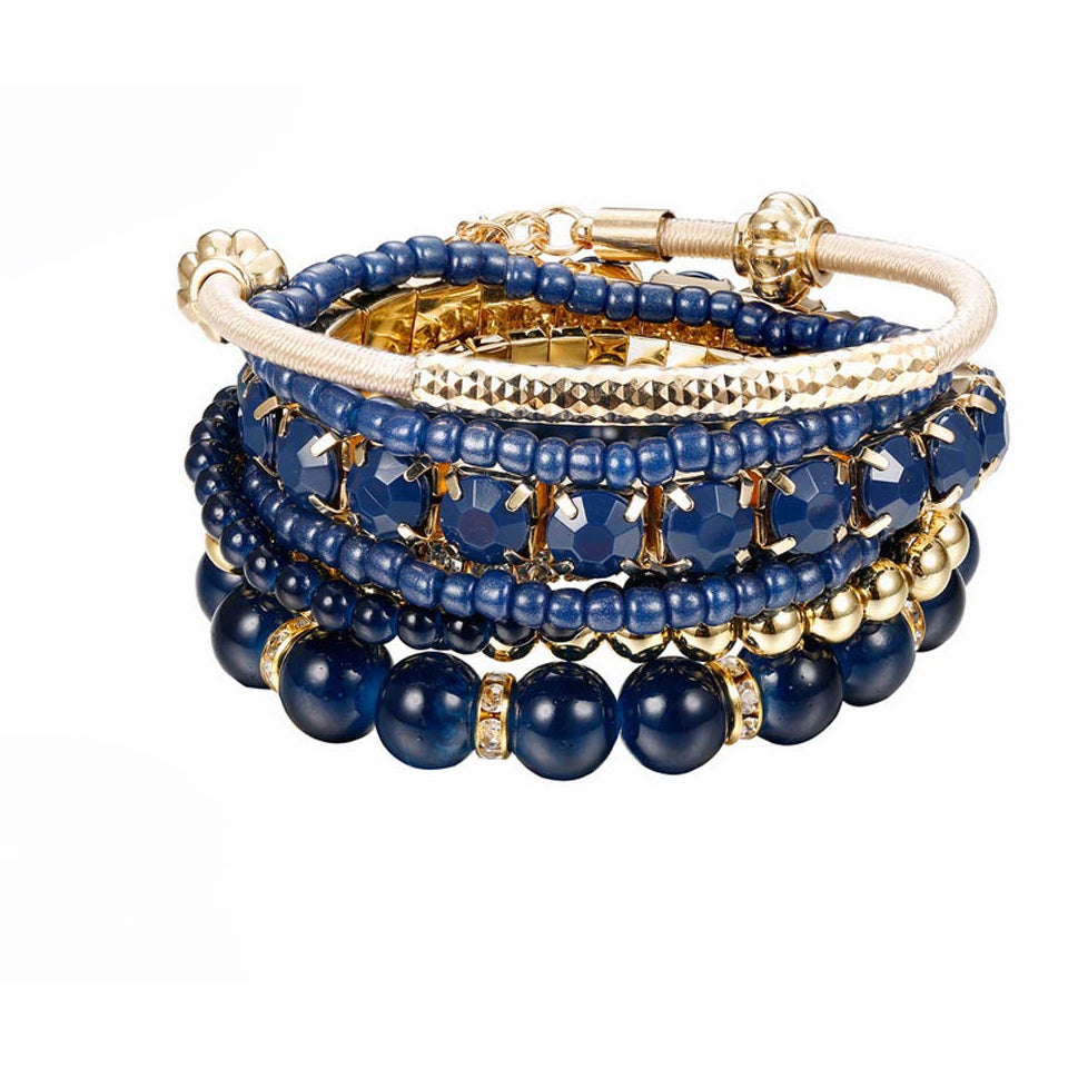 Bohemian Beaded Bracelets for Women Multilayer Stretch Stackable Bracelet Set Multicolor Jewelry