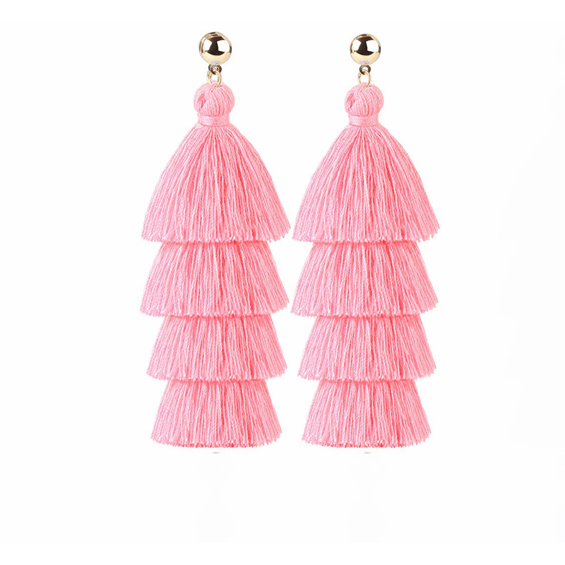Boucles d'oreilles pompon Bohème Fringe Drop Boucles d'oreilles faites à la main