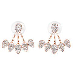 Hollow Lotus Flower Ear Jackets For Women Girls Ear Stud Simple Chic Earrings