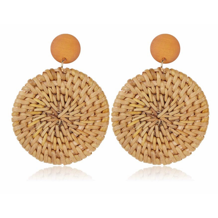 Rattan Dangle Earrings for Women