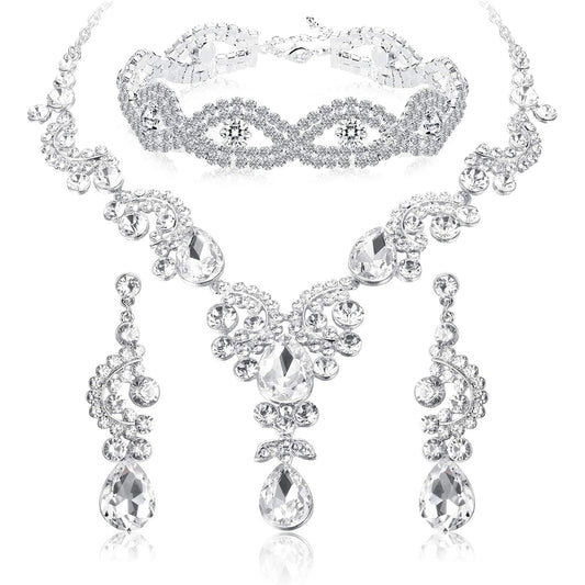 Rhinestone Wedding Bridal Jewelry Set