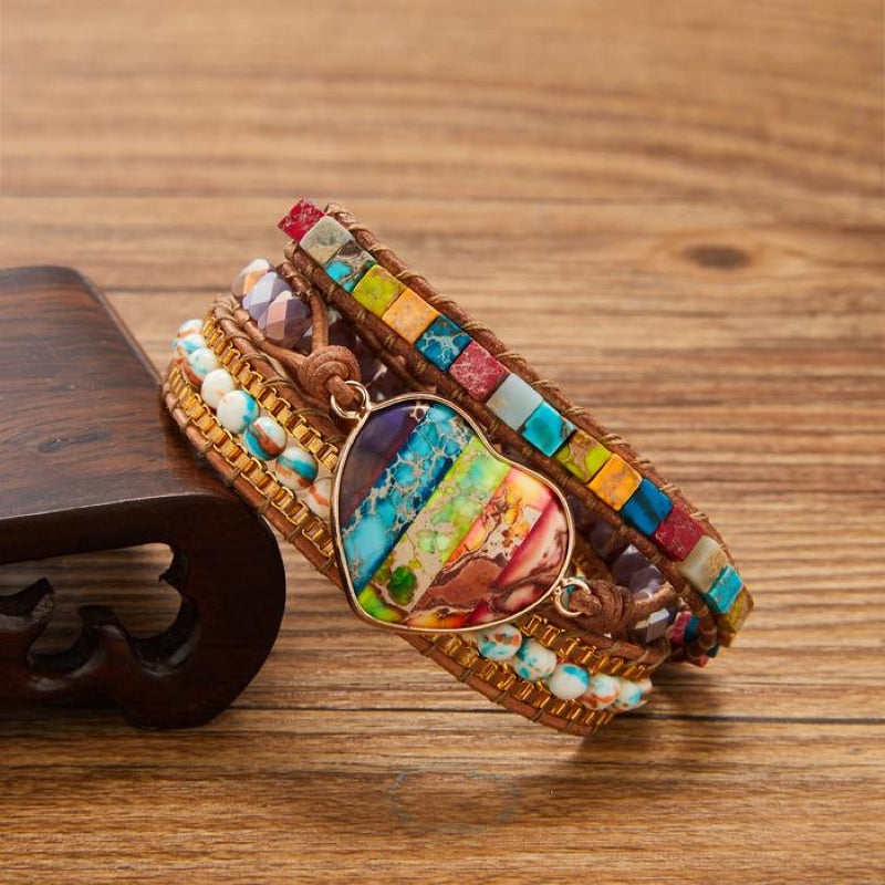 Bohemian Heart Stone Bracelet
