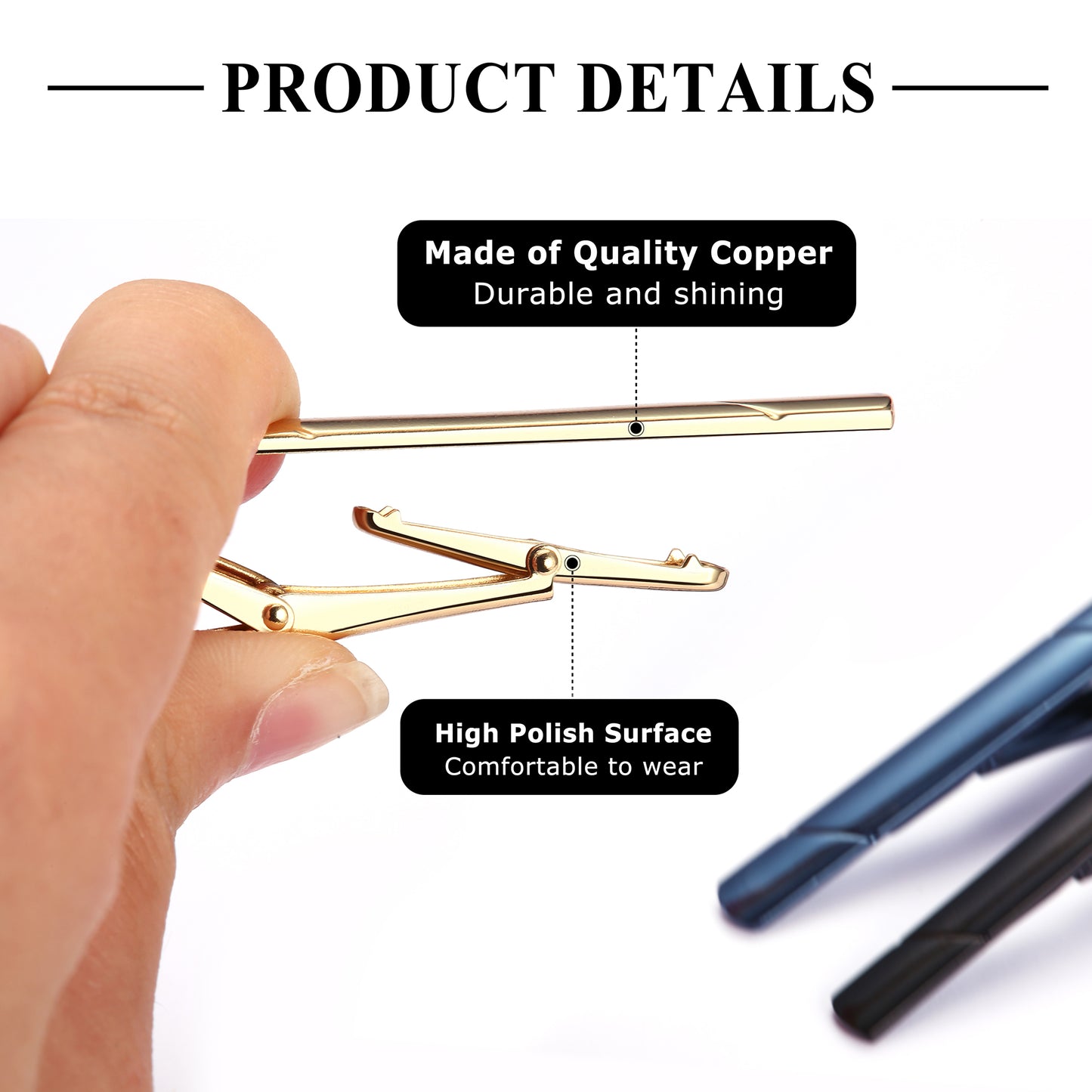 FIOROYAL 12Pcs Tie Clips for Men Silver Black Gold Tone Tie Bar for Regular Ties Classic Tie Clasps Necktie Wedding Meeting Business Clips with Gift Box