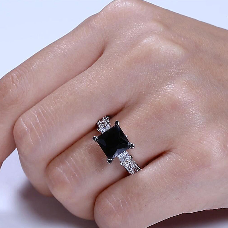 Princess Cut Sterling Silver Ring-JE-Juri Elle