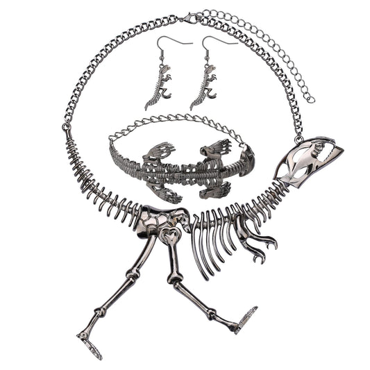 Punk Necklace Earrings And Bracelet Set