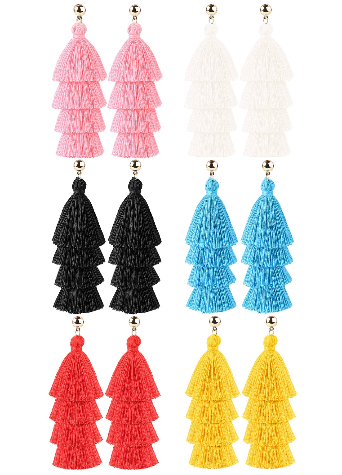 Boucles d'oreilles pompon Bohème Fringe Drop Boucles d'oreilles faites à la main