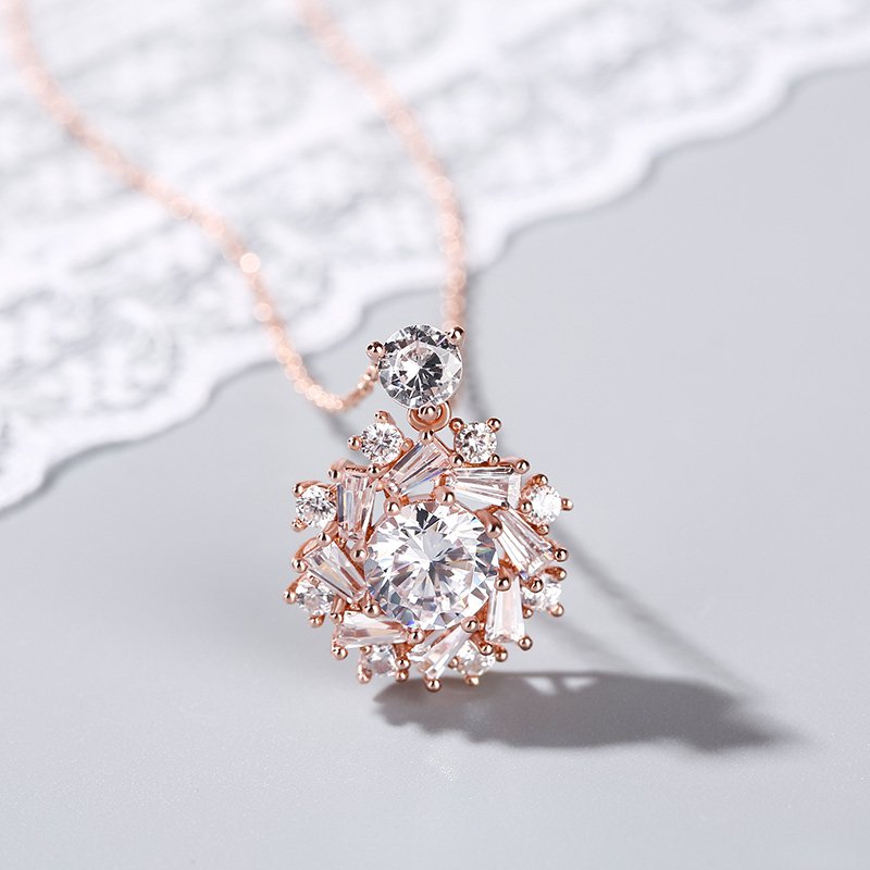 Sunshine Round Cut Sterling Silver Necklace-JE-Juri Elle