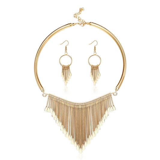 Choker Necklace Earrings Set for Women