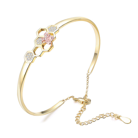 Bee Bracelet Open Bangles Adjustable Chain