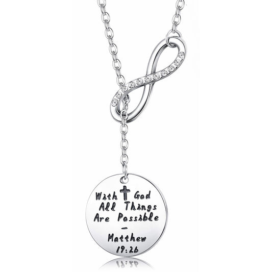 Stainless Steel Cross Necklace Infinity Necklace Religious Necklace Jewelry Inspirational Gift Chain Necklace for Women Men