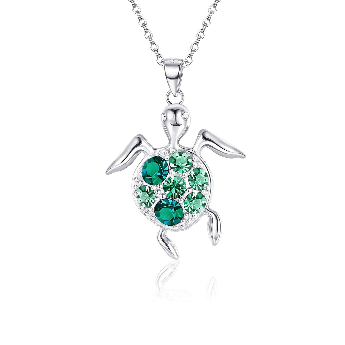Sterling Silver Turtle Pendant Necklace for Women