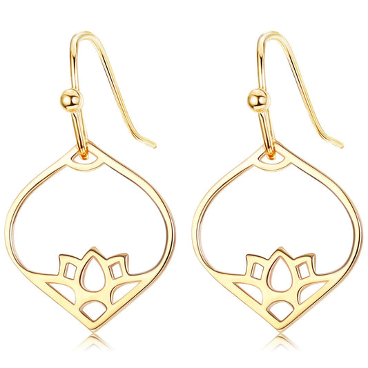 Lotus Drop Earrings for Women