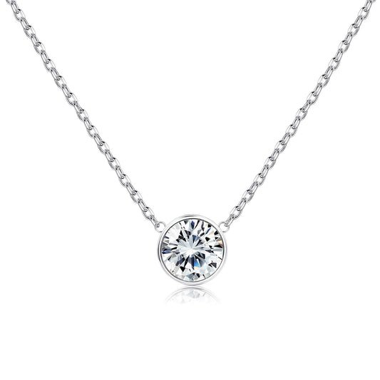 Cubic Zirconia Solitaire Pendant Necklace