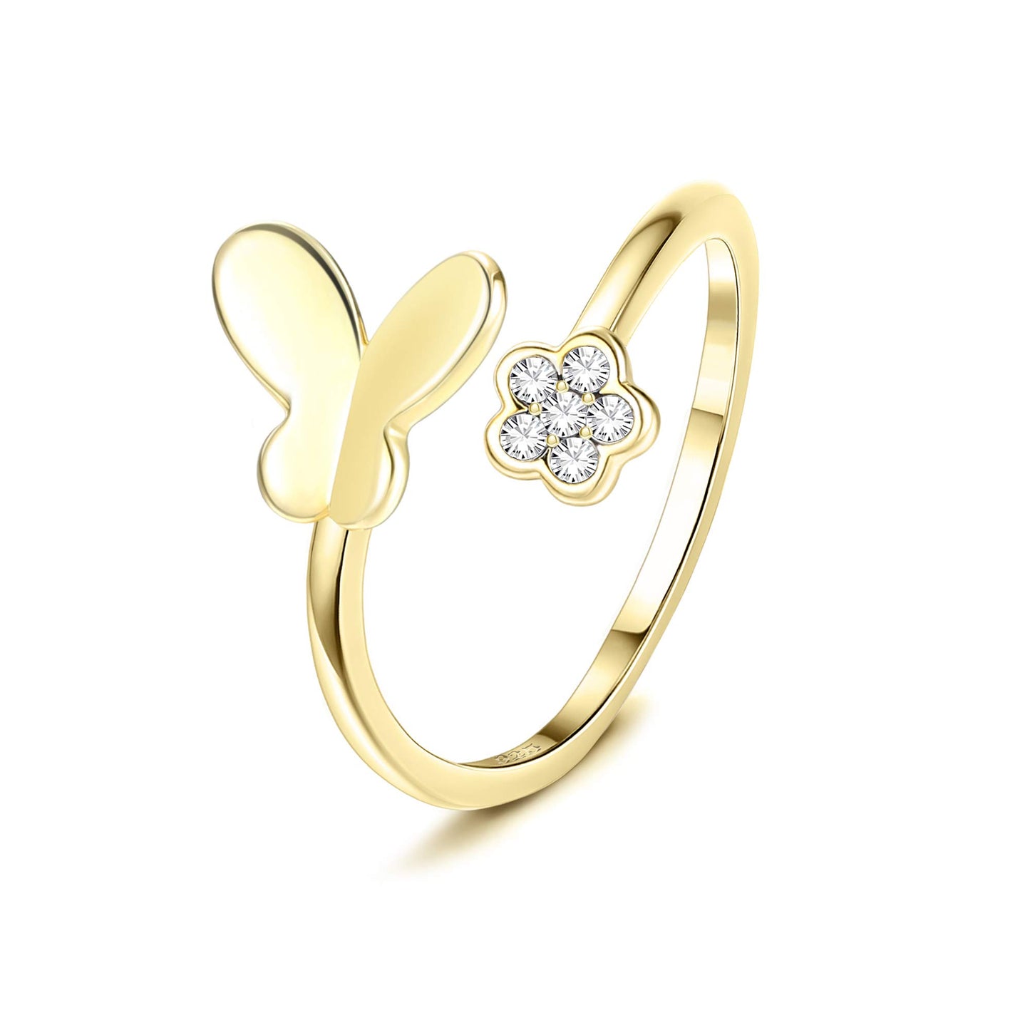 Sterling Silver Butterfly Open Rings