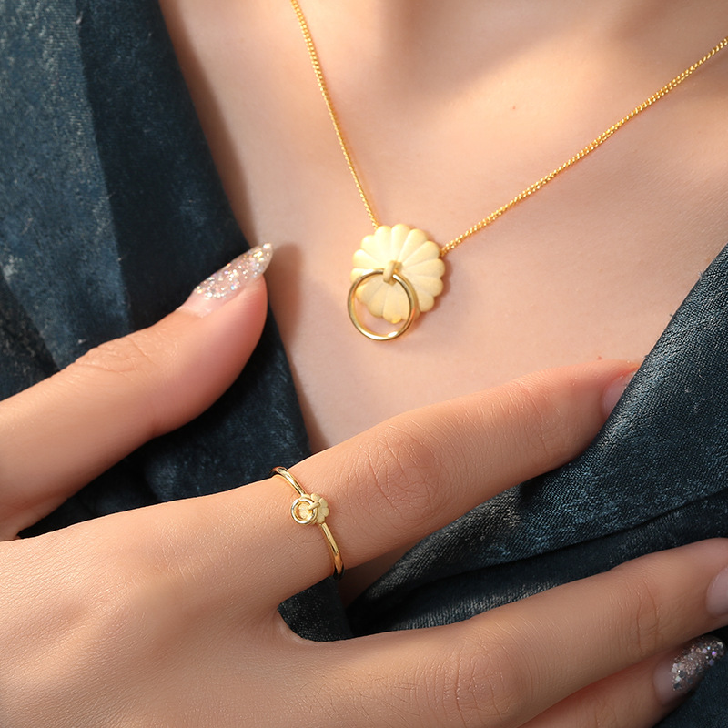Simple Petals Sterling Silver Plated Gold Ring