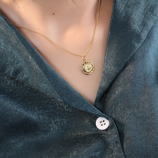 Mysterious Universe Sterling Silver Plated Gold Necklace