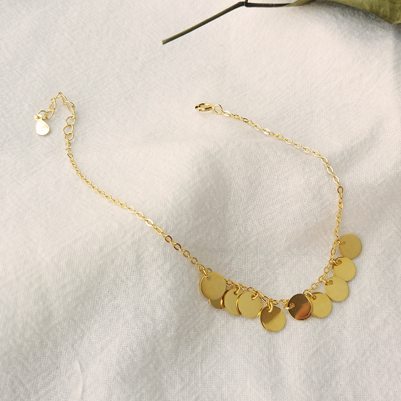 Modern Golden Wafer Sterling Silver Plated Gold Bracelet