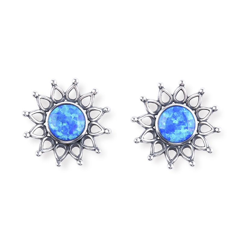 Sunflower Opal Stud Earrings-JE-Juri Elle