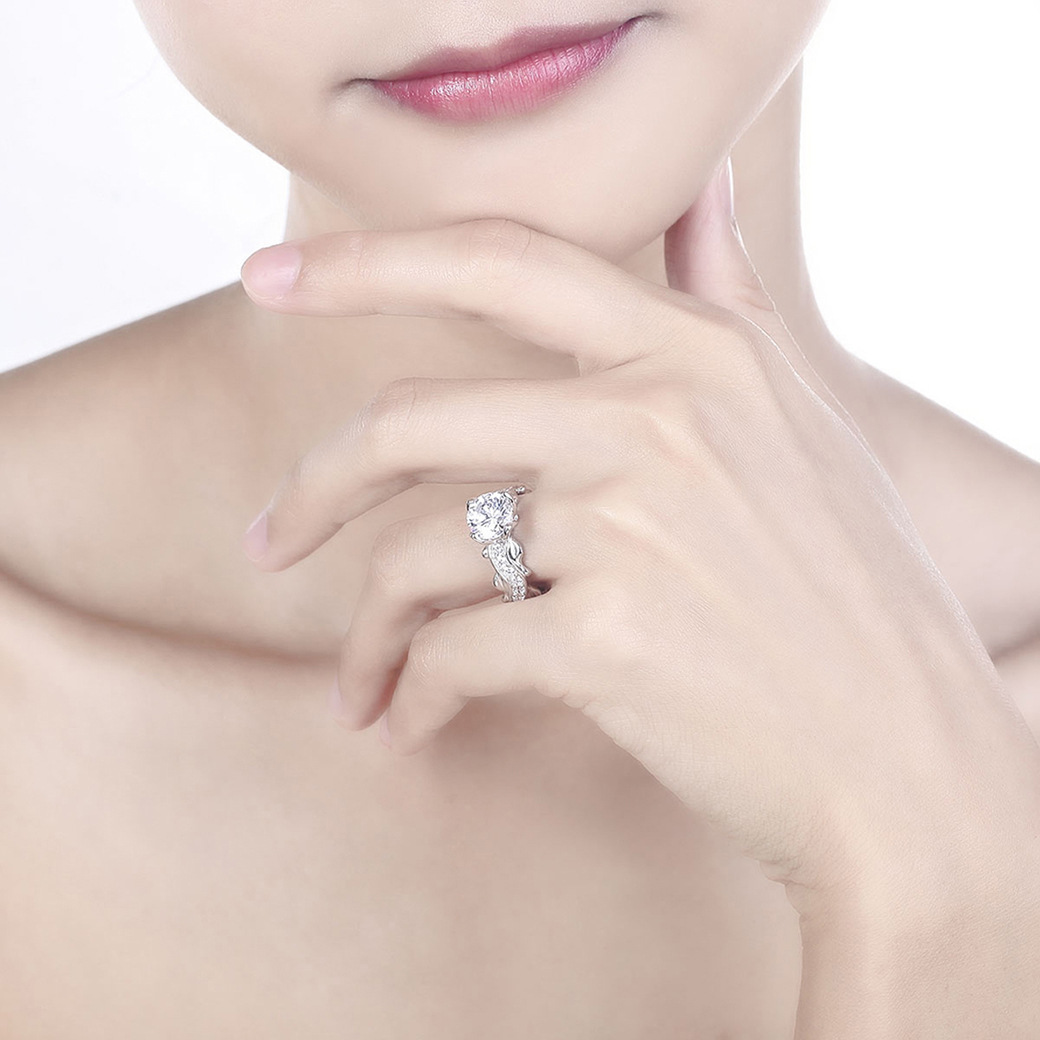 Classic Round Cut Sterling Silver Ring Set-ZX-Juri Elle