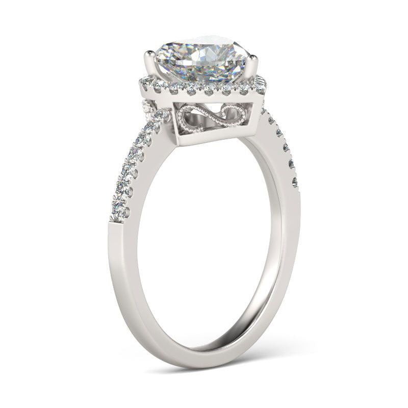 Halo Heart Cut Sterling Silver Ring-JE-Juri Elle