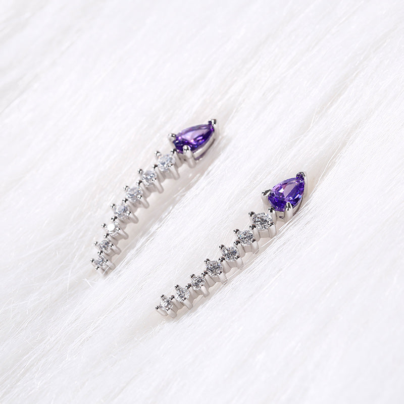 Royal Amethyst Climber Earrings-JE-Juri Elle