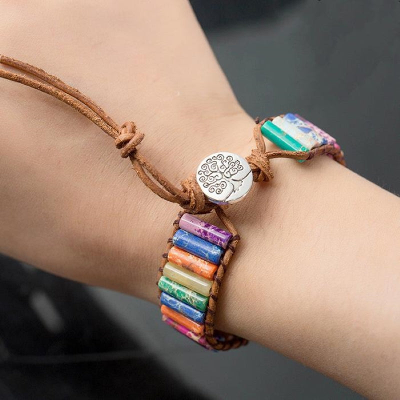 Bohemian Hand-woven Colorful Stone Bracelet