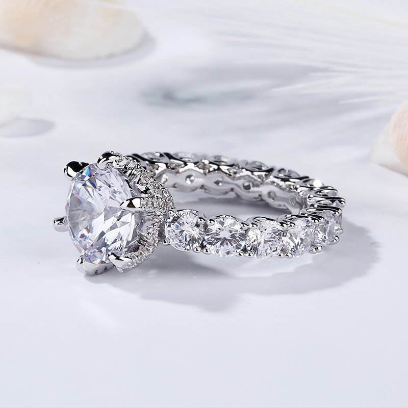 Round Cut Eternity Sterling Silver Ring-JE-Juri Elle