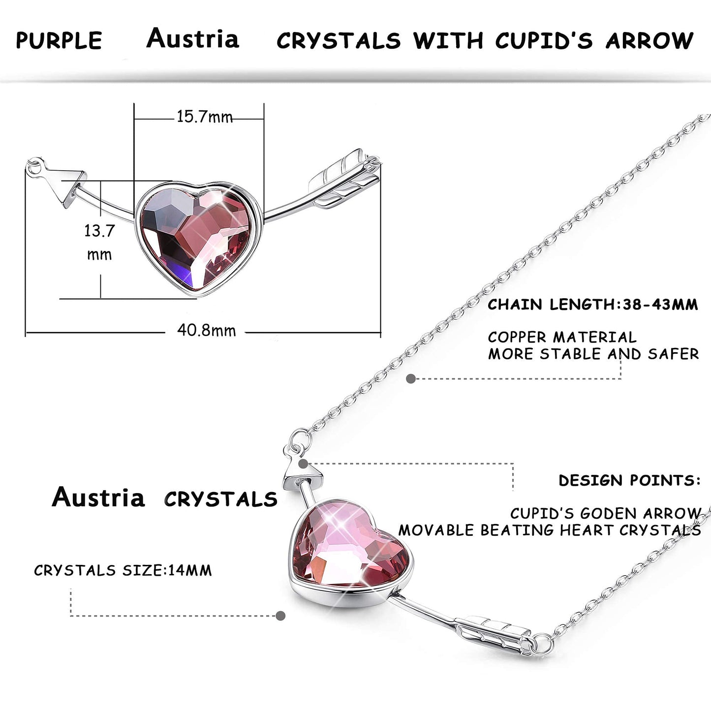Heart Pendant Necklace for Women