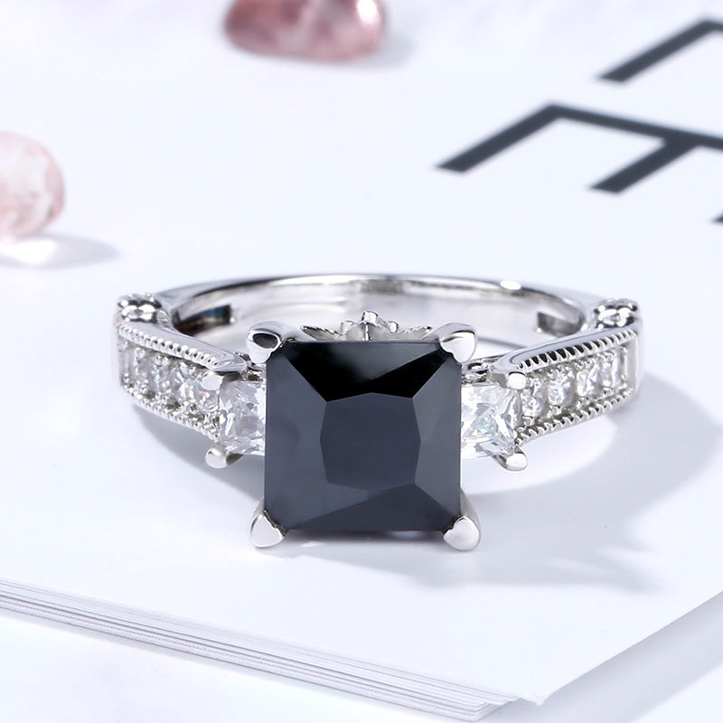 Princess Cut Sterling Silver Ring-JE-Juri Elle