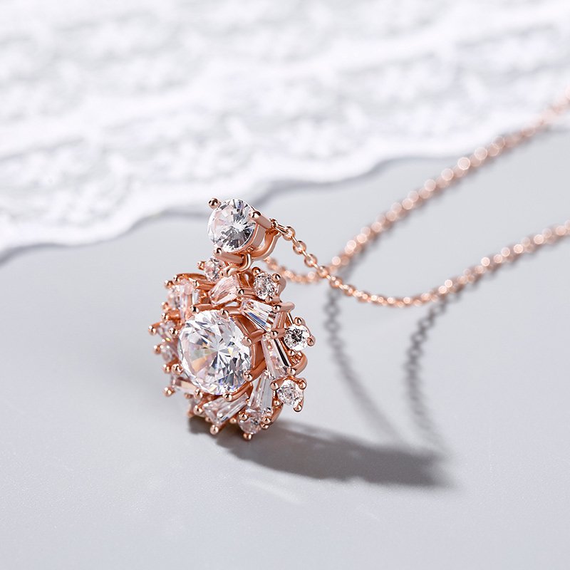 Sunshine Round Cut Sterling Silver Necklace-JE-Juri Elle