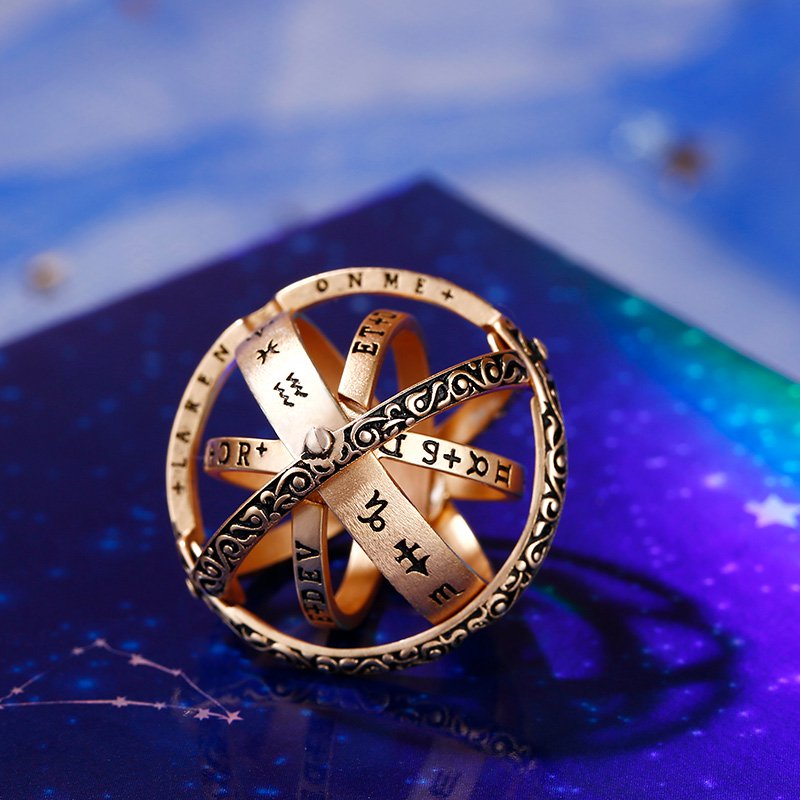 Astronomical Sphere Sterling Silver Ring (With A Free Chain)-JE-Juri Elle