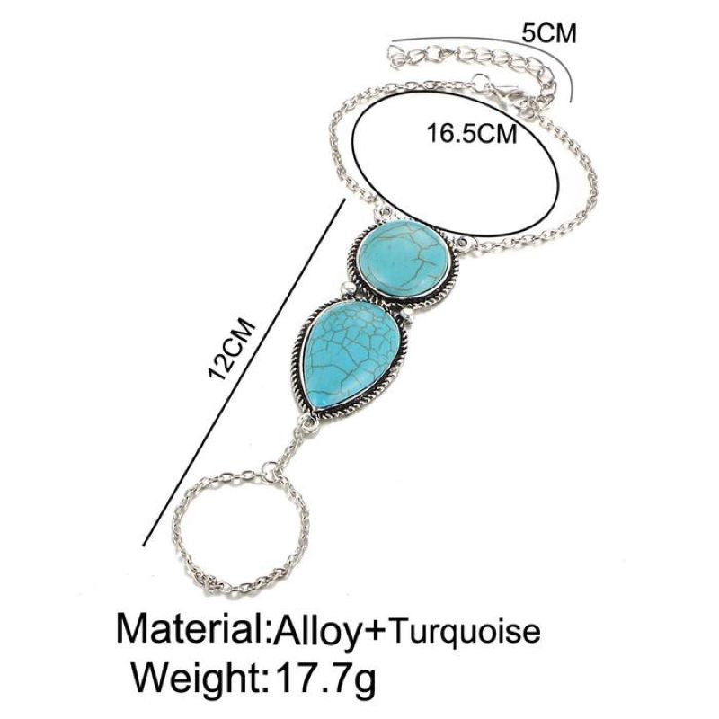 Bohemian Turquoise Finger Bracelet