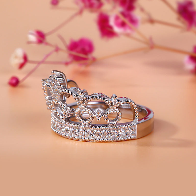 Crown Design Sterling Silver Ring-JE-Juri Elle