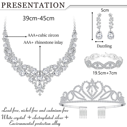 Rhinestone Bridal Jewelry Sets for Women
