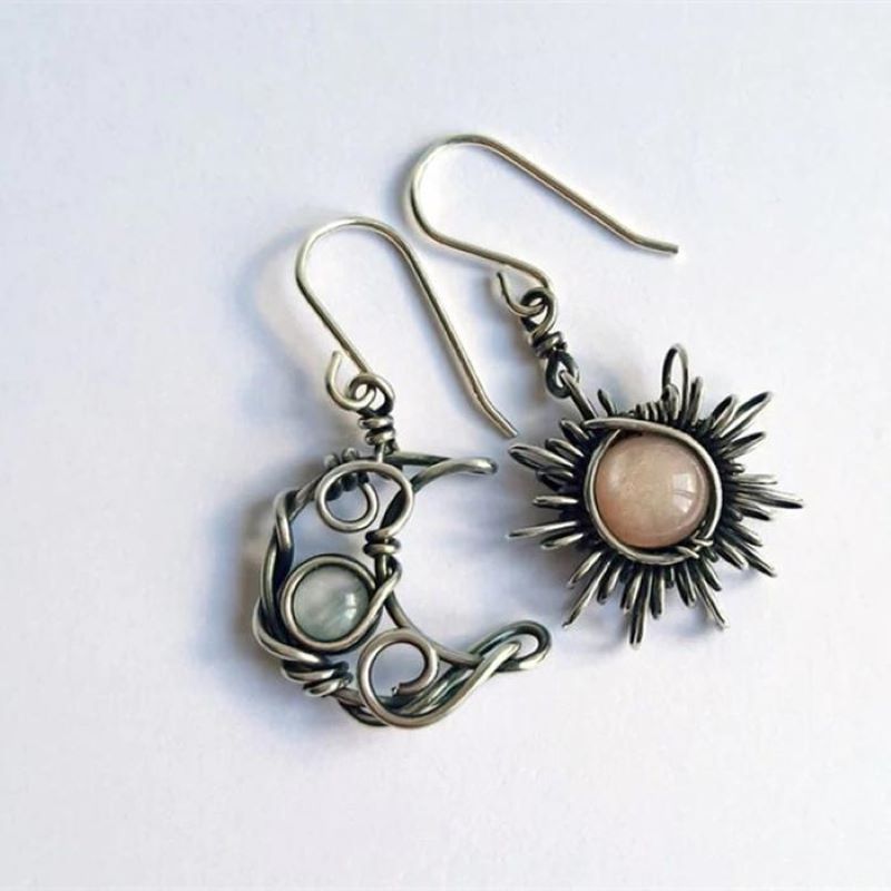 Bohemian Sun Moon Earrings