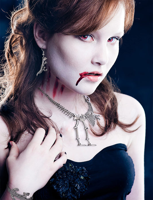 Punk Necklace Earrings And Bracelet Set