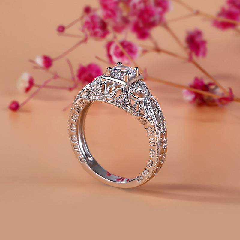 Vintage Round Cut Sterling Silver Ring-JE-Juri Elle