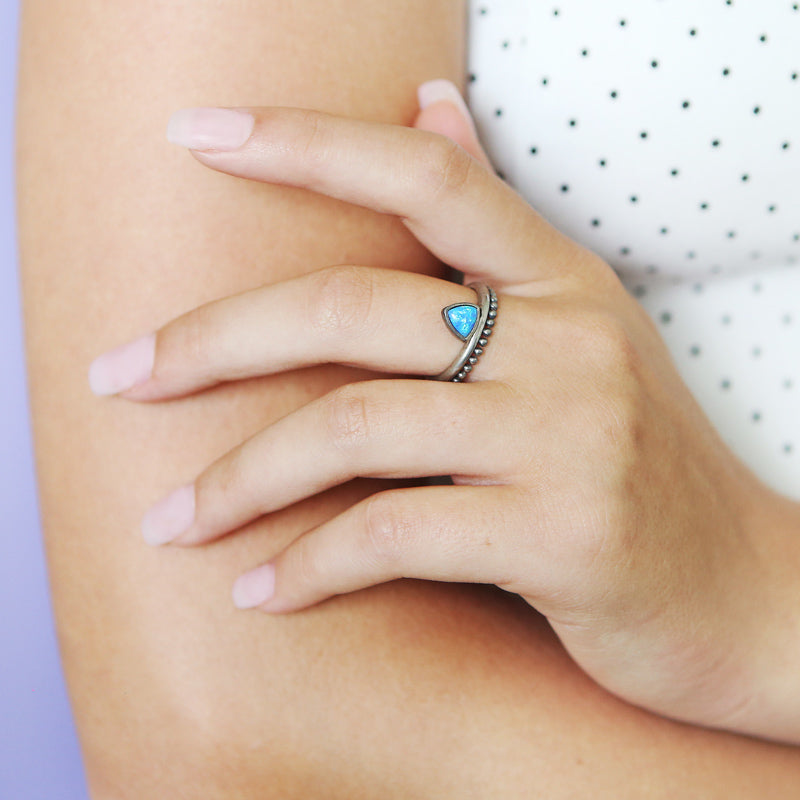Petite Triangle Opal Ring-JE-Juri Elle