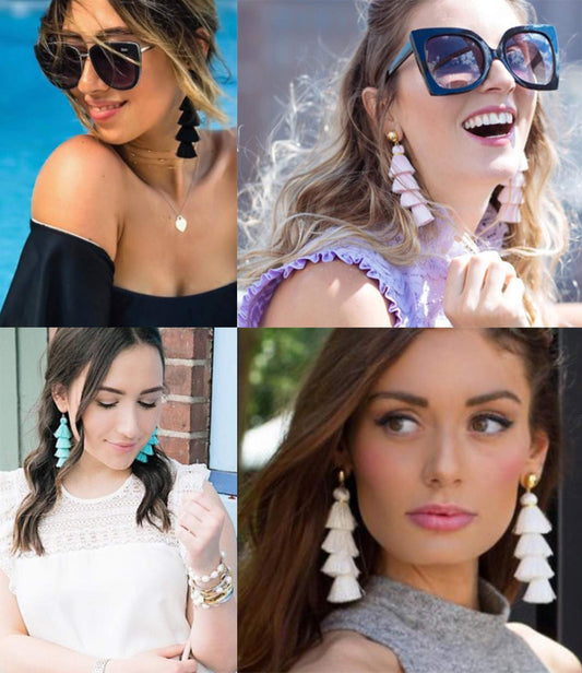 Tassel Earrings Bohemian Fringe Drop Handmade Earrings
